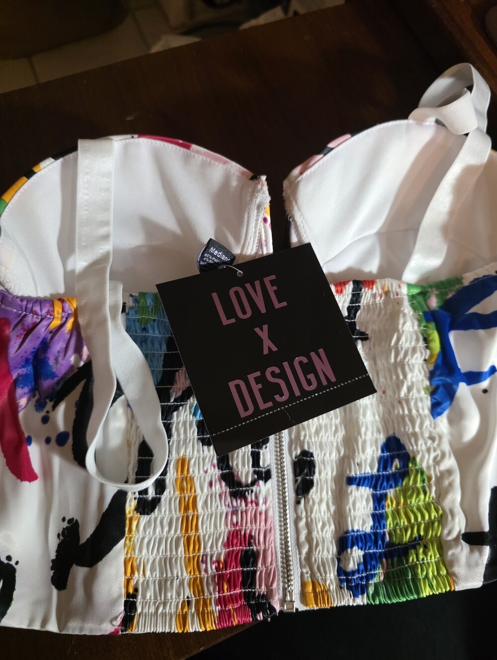 Love X Design "Subway Stop" Graffiti Print Bustier Corset Top New - Picture 7 of 7